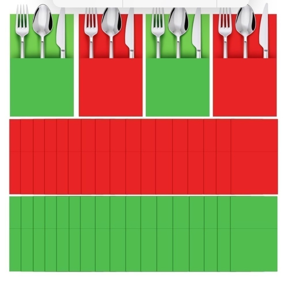New in package  200 Pieces Christmas Utensil Holder 100 red and 100 green